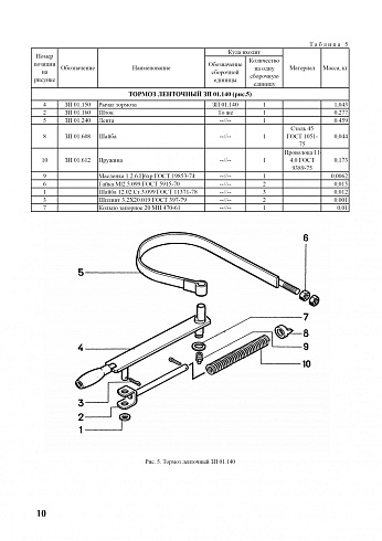 Тормоз ленточный в сборе ЗП 01.140: купить в Нижнем Новгороде