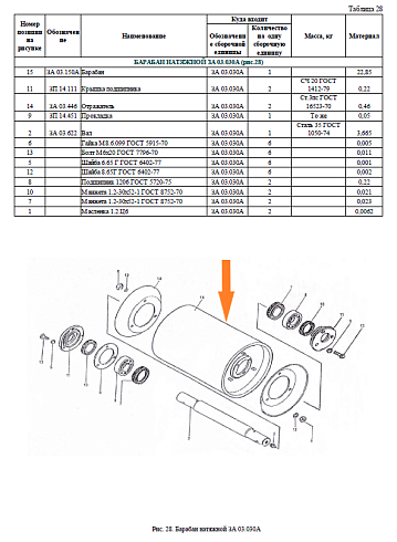 Барабан ведомый ЗА 03.030: купить в Нижнем Новгороде