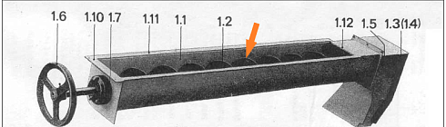 Шнек первичной аспирации К 527, К 547 (длинная цапфа, правый.): купить в Нижнем Новгороде